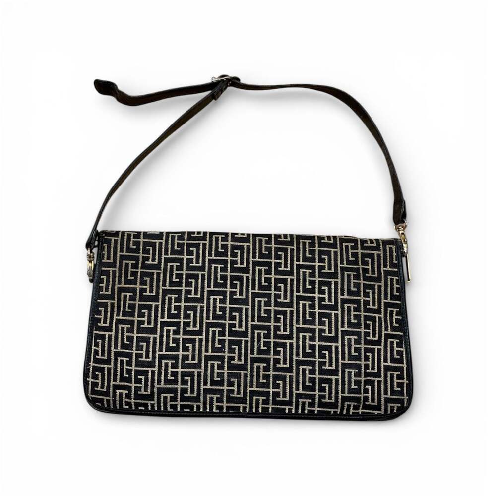 Authentic Vintage Pierre Balmain Labyrinth Monogram Shoulder Bag - Picture 2 of 7